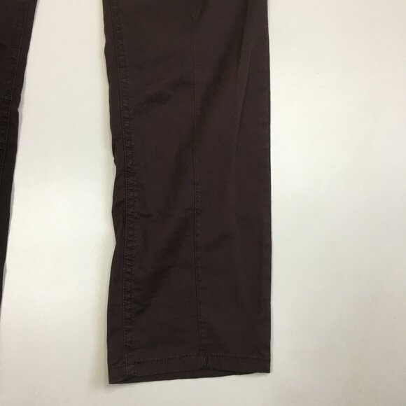 MICHAEL KORS Brown Faux Zip Pockets Logo Hardware 5 Pocket Jeans - Picture 10 of 14